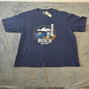 Duluth Trading Busch Light T-Shirt Men 2XL Relaxed Fit Short Sleeve Navy Outdoor